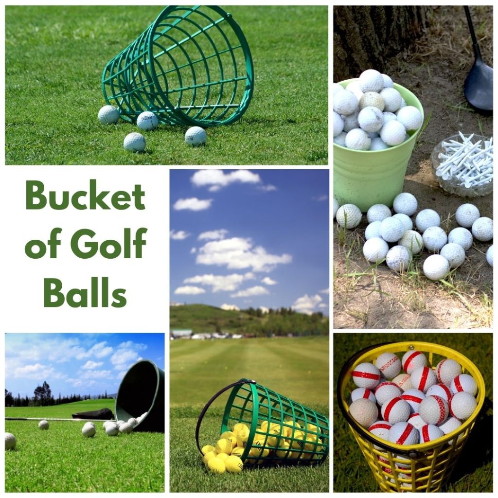 bucket of golf balls